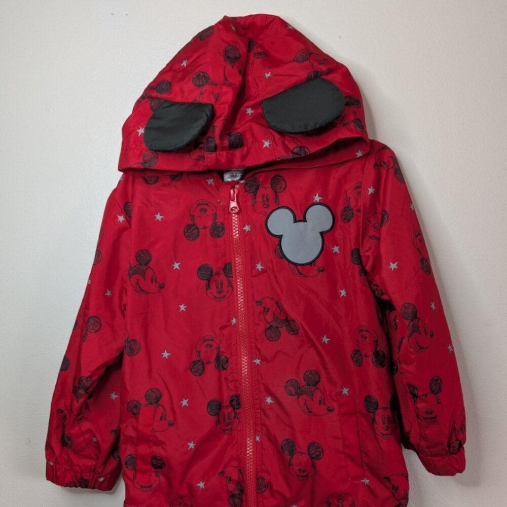 Disney Mickey Mouse Jacket Raincoat with Ears (Boys) 4T